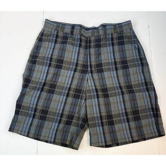 Patagonia Other - Patagonia Mens Shorts 38x9 Organic Cotton Plaid Chino Green/Blue Casual Travel